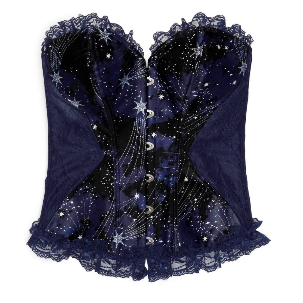 Adore Me Midnight Starburst Corset Bustier in Navy